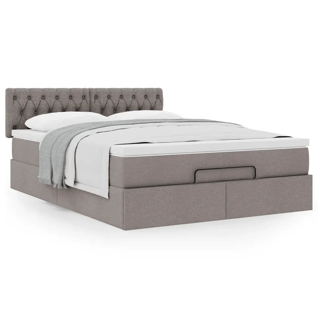 Pouf Letto con Materasso Tortora 140x200 cm in Tessuto 3311550
