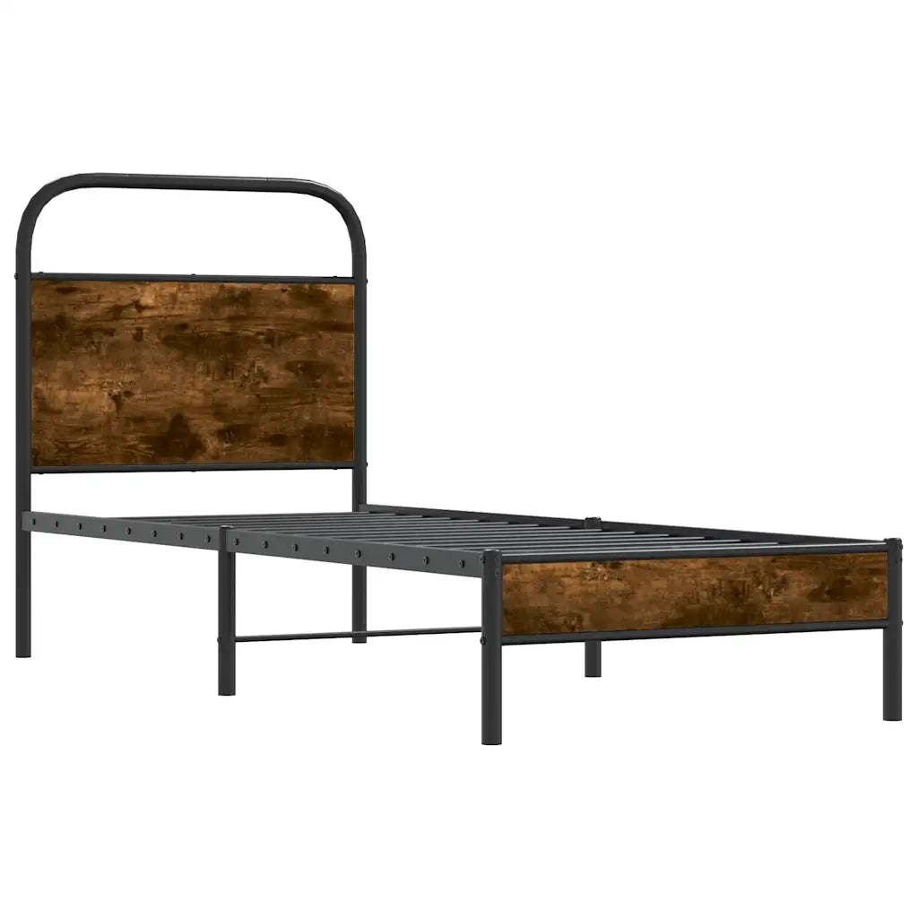 vidaXL Giroletto senza Materasso Rovere Fumo 75x190 cm in Truciolato