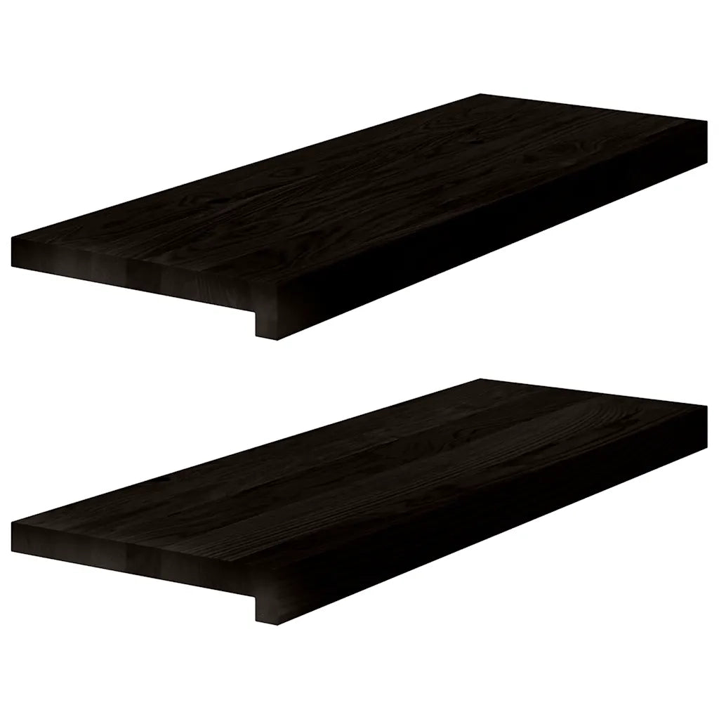 Gradini 2 pz Marrone Scuro 70x30x2 cm Legno Massello Rovere