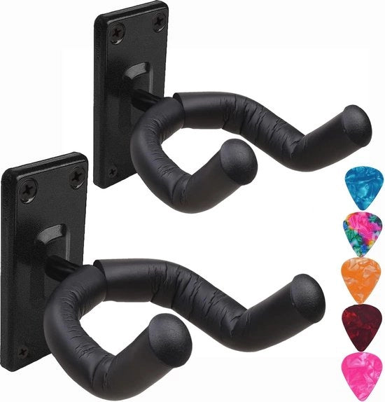 Sostegno per Chitarra da Parete per Chitarra Acustica, Elettrica e Ukulele - Spazia Risparmiando con Picks (Set da 2)