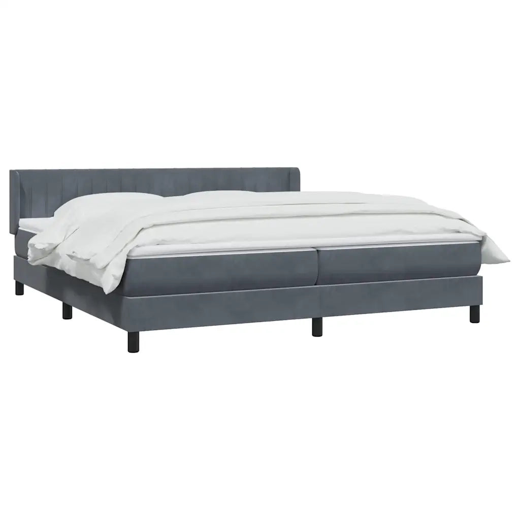 Giroletto a Molle con Materasso Grigio Scuro 180x210 cm Velluto 3318292