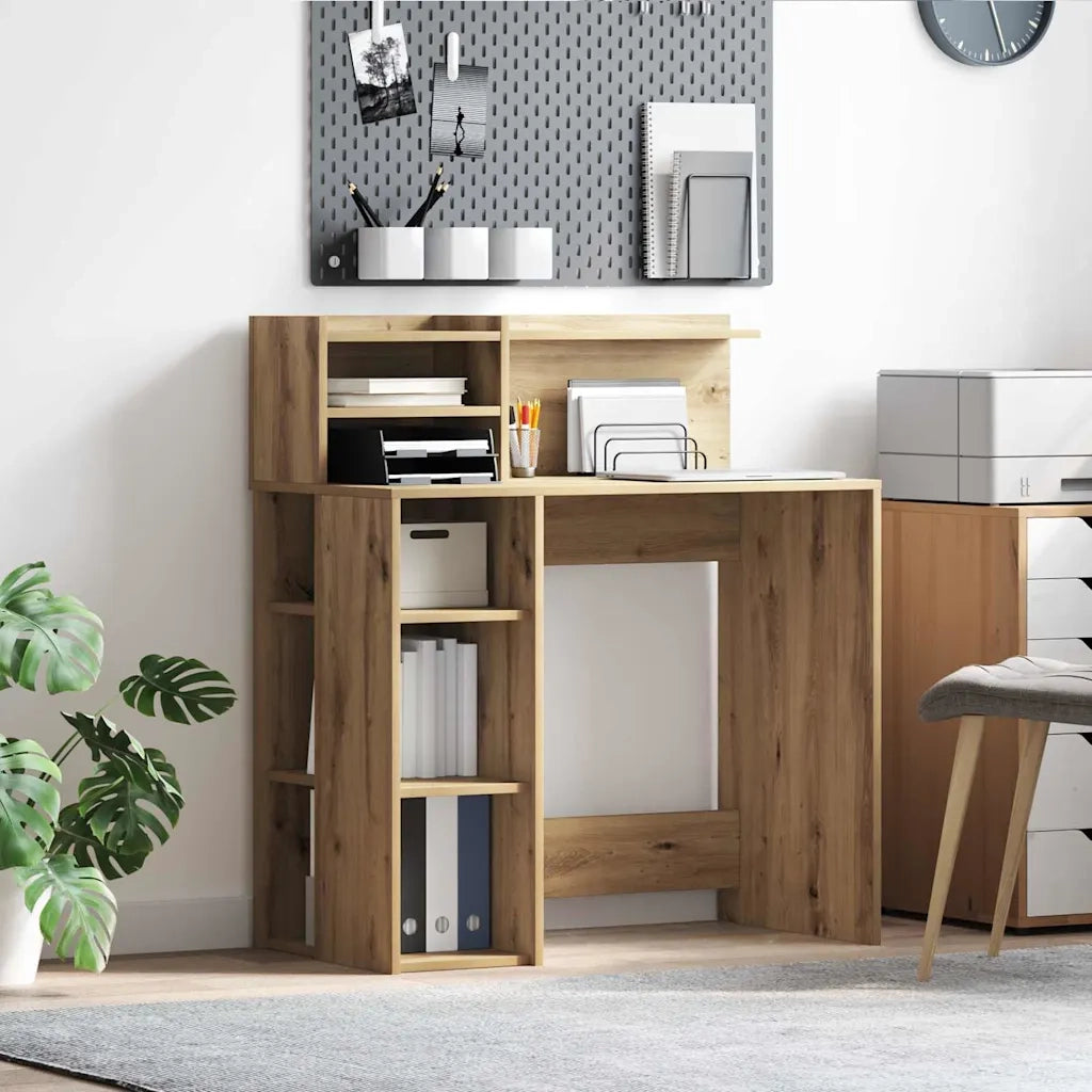 Scrivania | Tavolo da Ufficio con lo scaffale Rovere artigianale 90 x 48 x 101,5 cm
