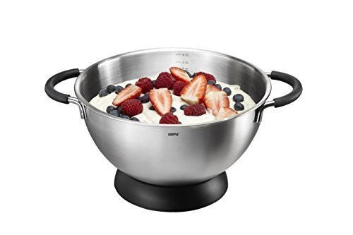 Gefu GE28140 Mesco Ciotola da Miscelazione 4 L Acciaio Inox con Manici in Silicone e Base Antiscivolo colore Argento