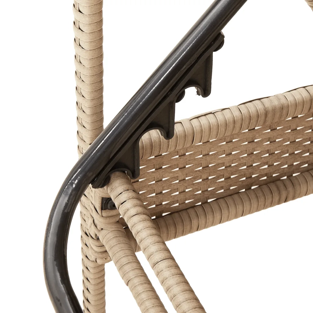 Lettino Prendisole | Sdraio da giardino | Lettino da sole con Cuscino Beige 63x200x81 cm in Polyrattan