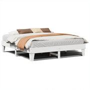 Letto matrimoniale | Letto per adulti | Giroletto senza Materasso Bianco 200x200 cm Legno Massello Pino