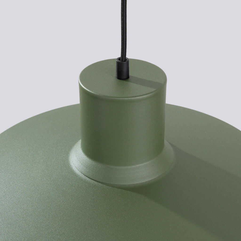Lampada a sospensione BILO in acciaio verde oliva, lampadina E27, moderna, rotonda, 35 cm