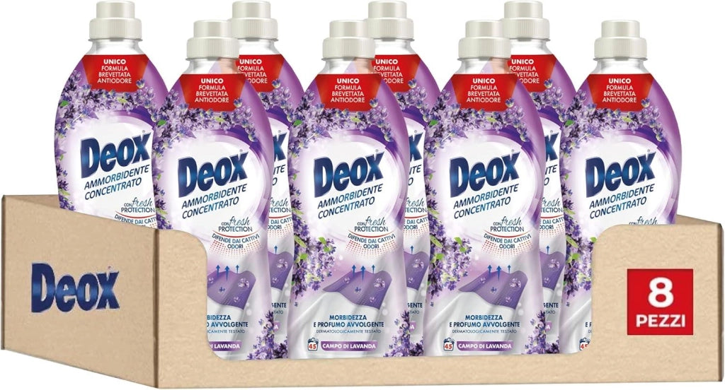 SET 8 AMMORBIDENTE LAVATRICE CONCENTRATO CAPI MORBIDI E PROFUMATI FRESH PROTECTION CAMPO DI LAVANDA 45 LAVAGGI