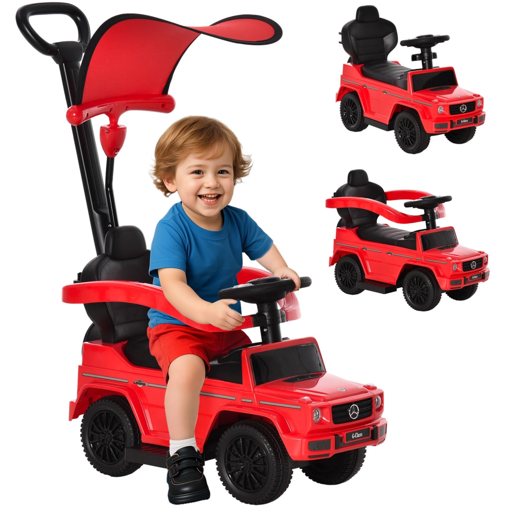 Porteur Auto per Bambini 12-36 Mesi ¨C Xylo ¨C Rosso con Clacson Parasole Pedane