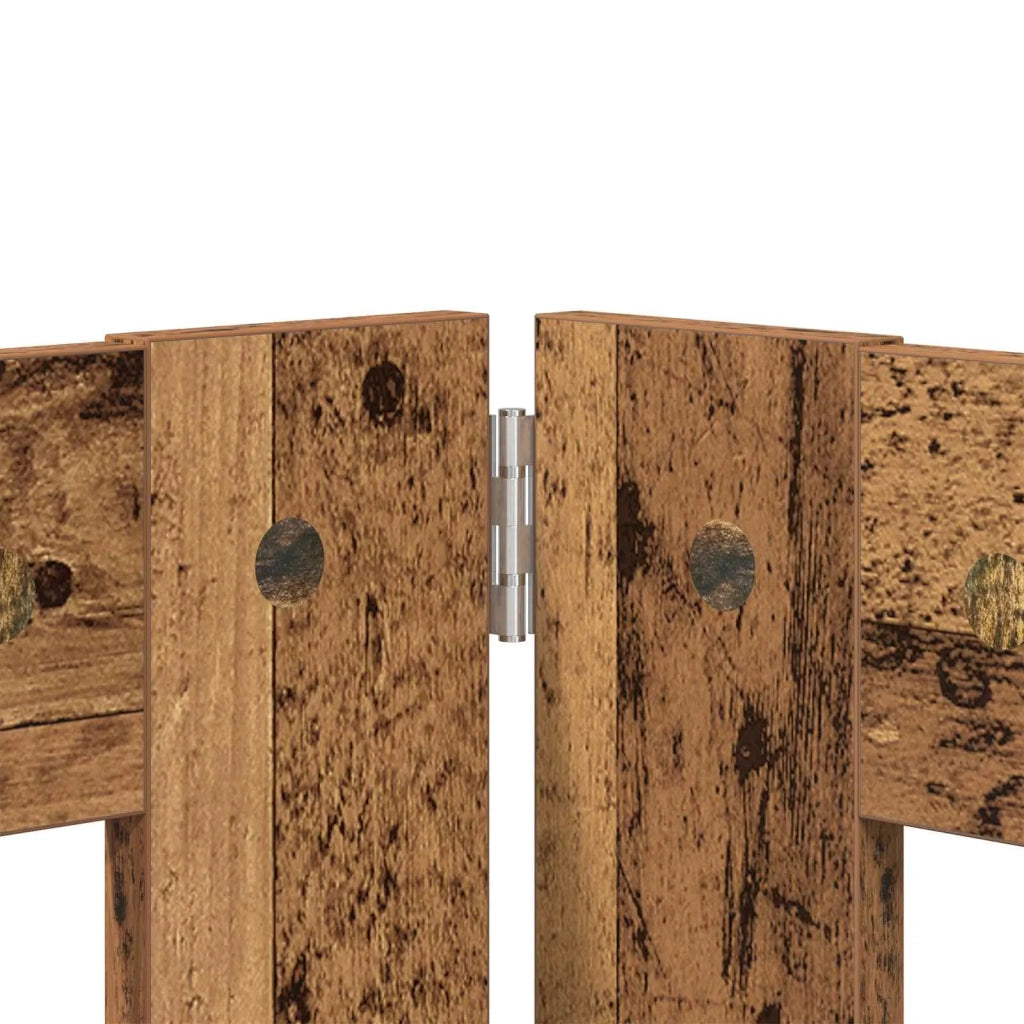 Cancello per cani con supporti 4 pz Legno antico 60 x 60 cm CFW2940353