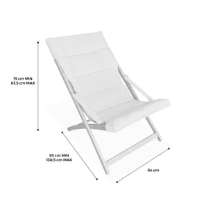 Set di 2 sedie pieghevoli in legno, sedile imbottito, beige