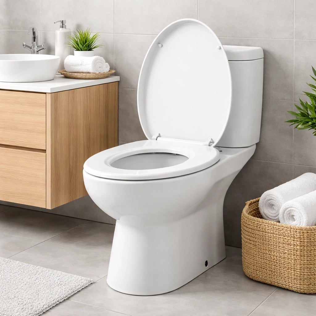 Copri Water Universale Sedile WC in PP Bianco 1200gr Cerniere Regolabili forma D