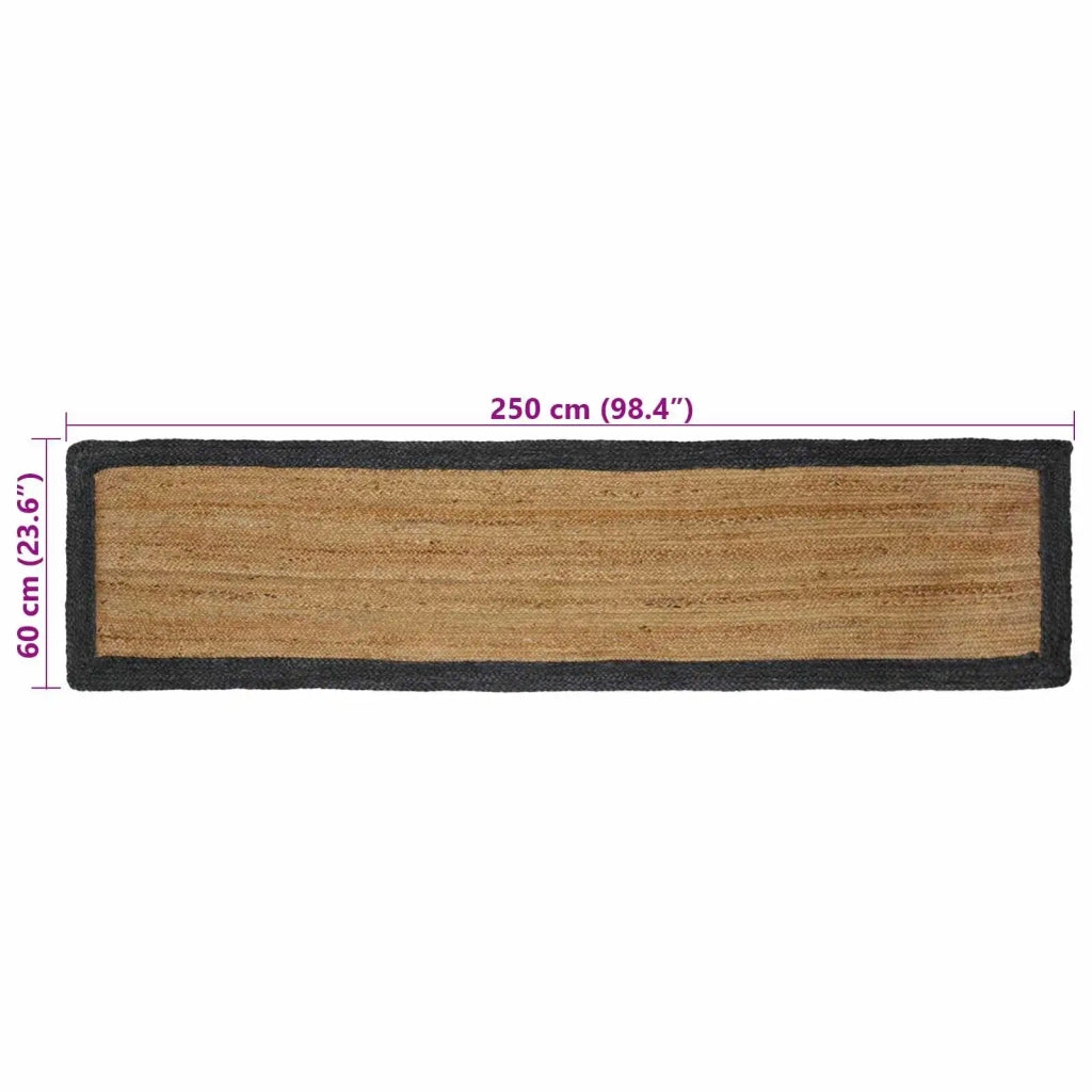 Tappeti per area Naturale e Grigio Scuro 60 x 250 cm Juta 42010681