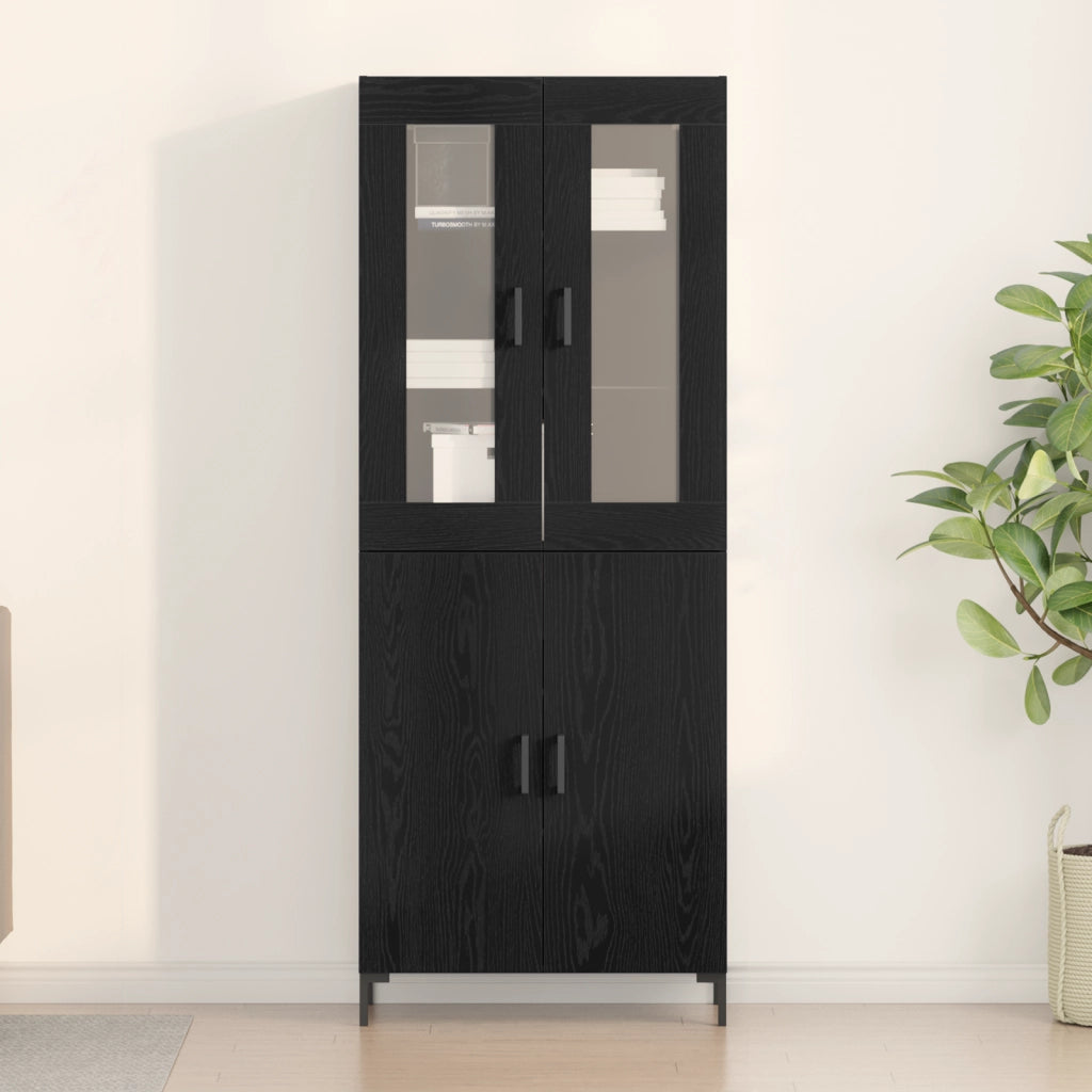 Mobile con Armadietto Nero Rovere Legno Ingegnerizzato