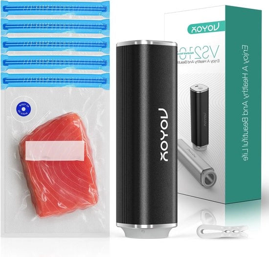 Macchina per la conservazione alimentare portatile con 5 sacchi a vuoto e pompa potente per ottimale conservazione