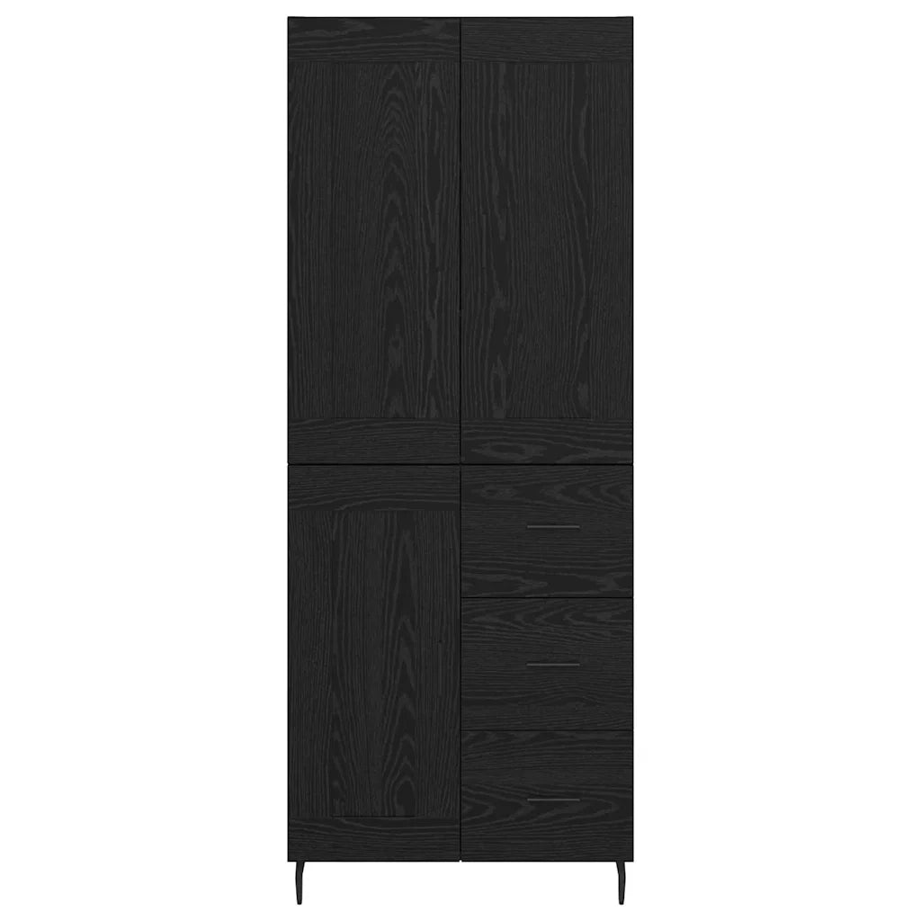 Credenza 2 pcs Rovere Nero 69,5 x 34 x 180 cm Legno multistrato