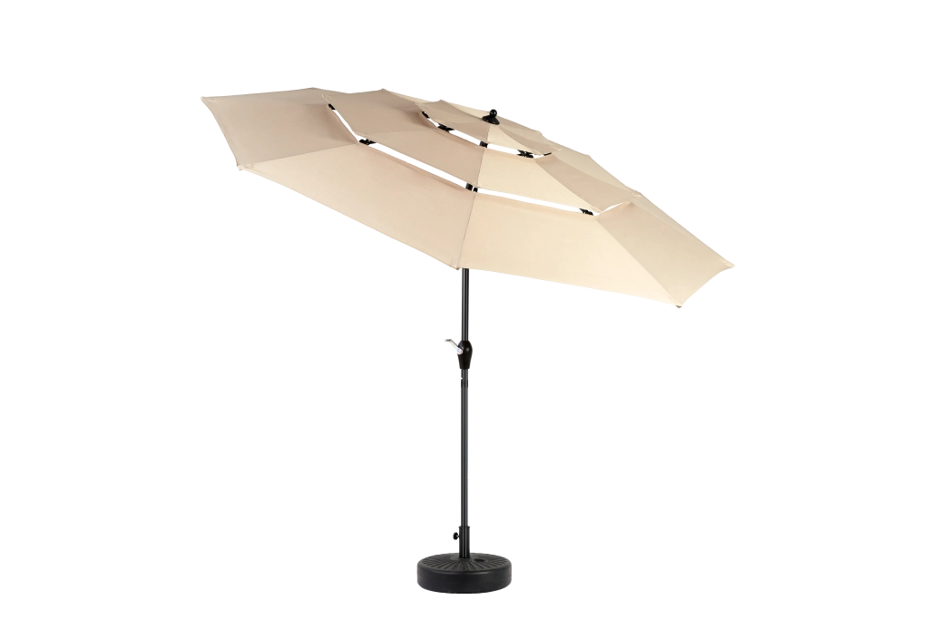 OMBRELLONE 10FT a 3 livelli con inclinazione automatica, kaki, in alluminio