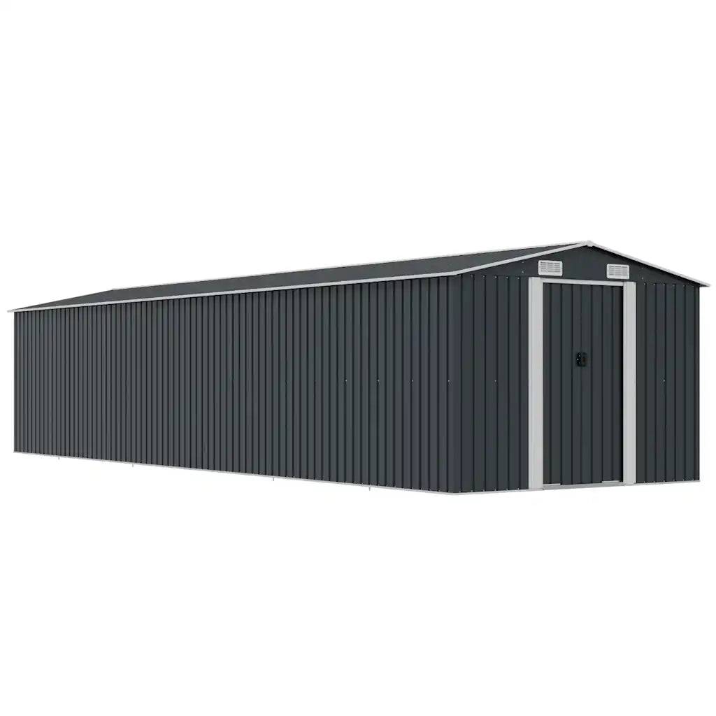 Capanno da Giardino Antracite 257x779x181cm in Acciaio Zincato cod mxl 65826