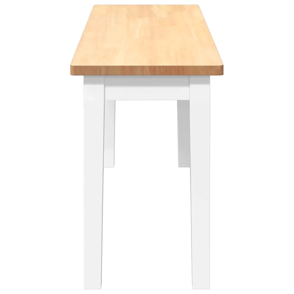 Panca 110 cm Bianco in Legno Massello di Hevea 4102607
