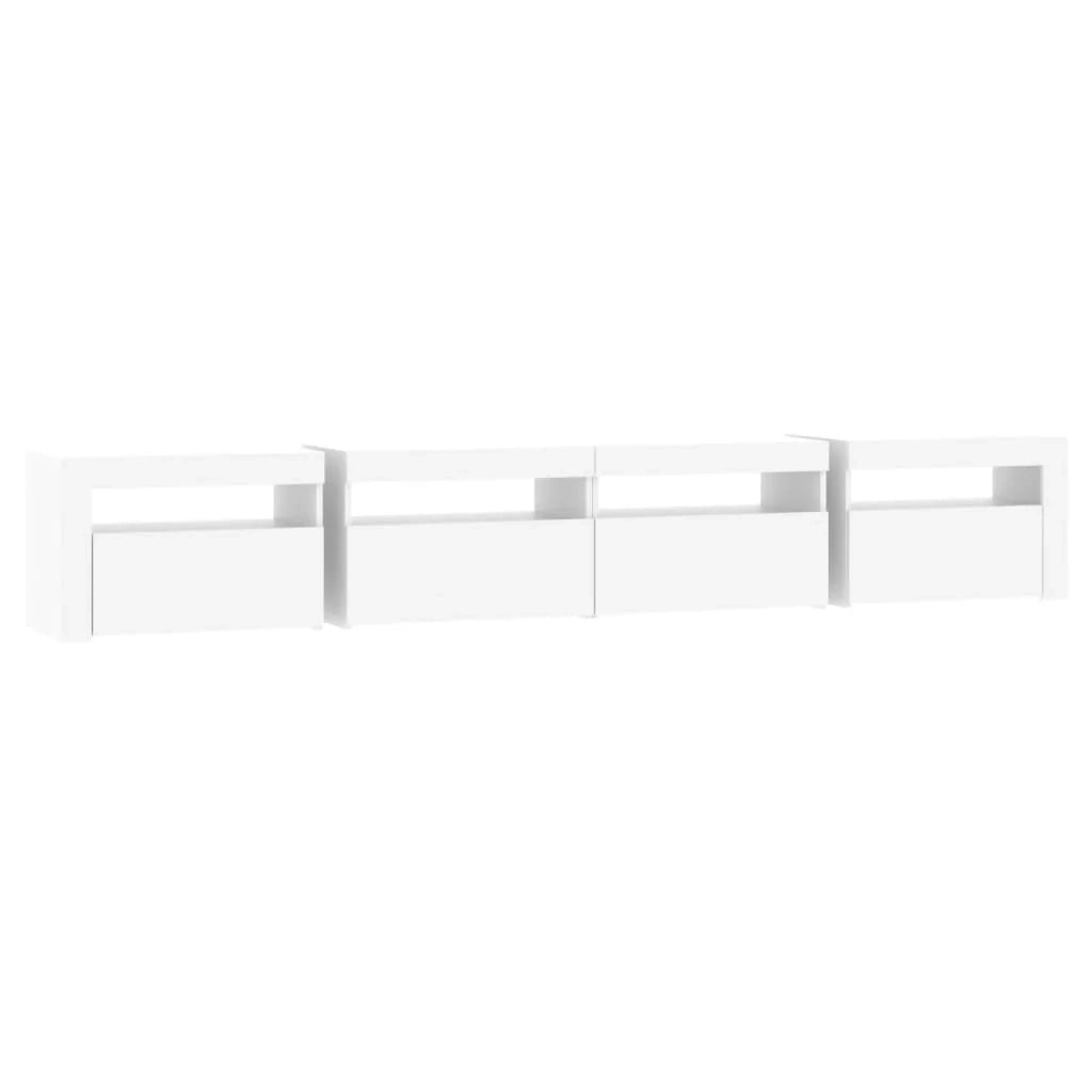Mobile TV multimediale scaffale TV credenza mobile TV sala da pranzo soggiorno camera da letto con luci LED 240 x 35 x 40 cm bianco 02_0026564