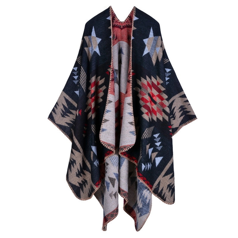 Sciarpa in cashmere con motivo a rombi geometrici
