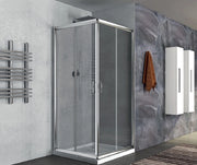 Box Doccia Due Lati Scorrevole, in Cristallo 6mm h190cm Ponza Opaco 6mm,140x140cm
