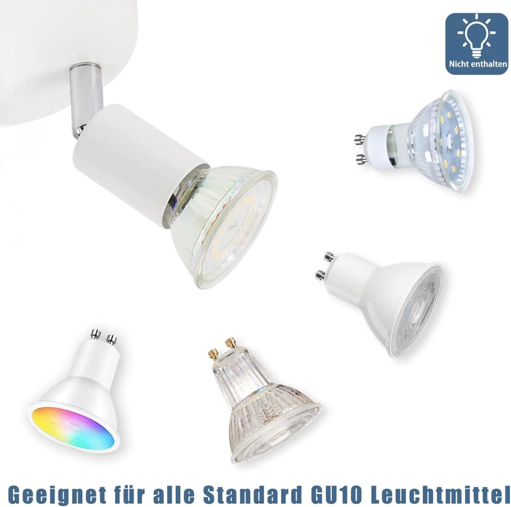 ZMH Faretto da soffitto 4 fiamme GU10 lampada da soffitto in metallo per camera da letto cucina corridoio
