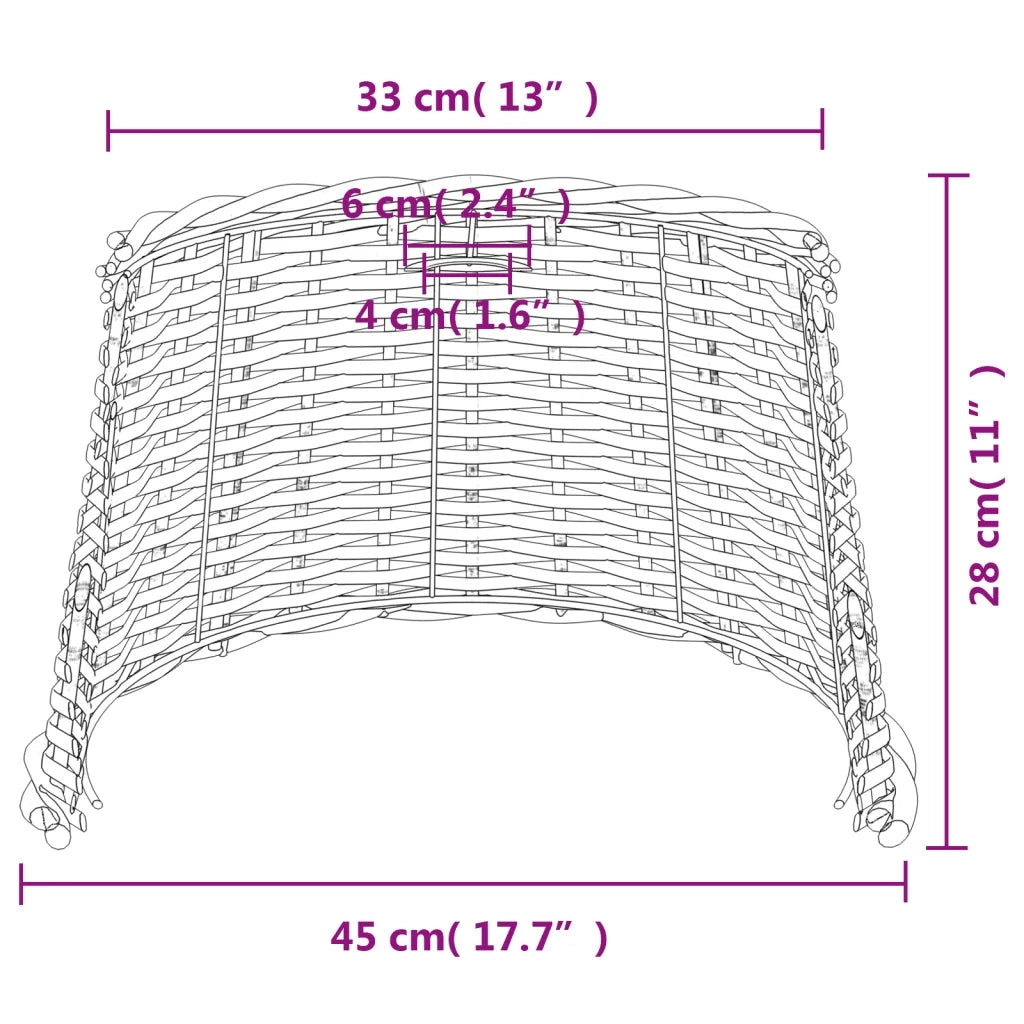 Paralume da Soffitto Marrone ?45x28 cm in Vimini CFW1508845