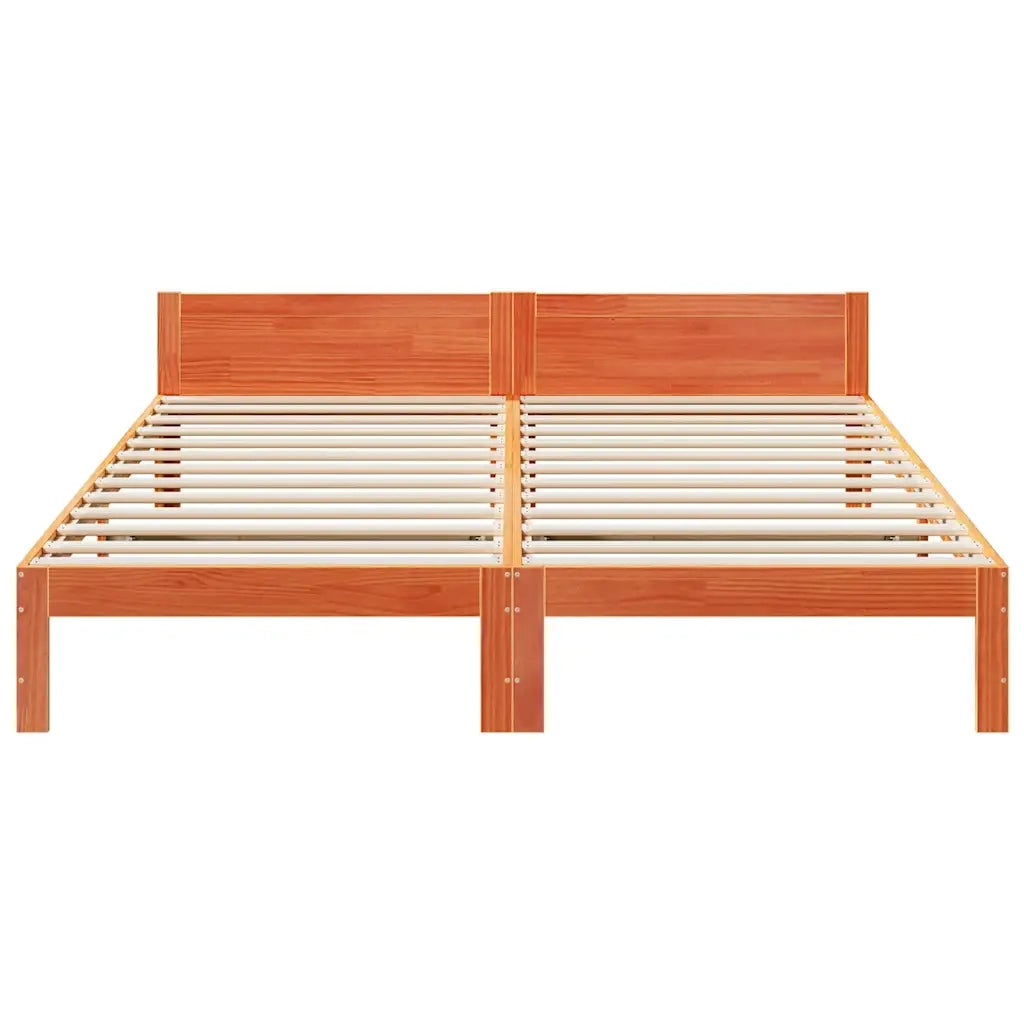 Giroletto senza Materasso Marrone Cera 160x200 cm Legno di Pino 859231