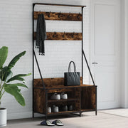 Appendiabiti con Porta Scarpe Rovere Fumo 100x41x184 cmcod mxl 84396