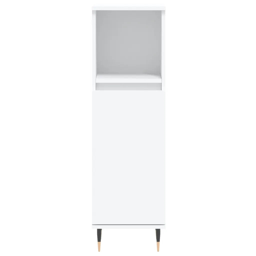 Set di Mobili da Bagno | Armadio da bagno 3 pz Bianco in Legno Multistrato