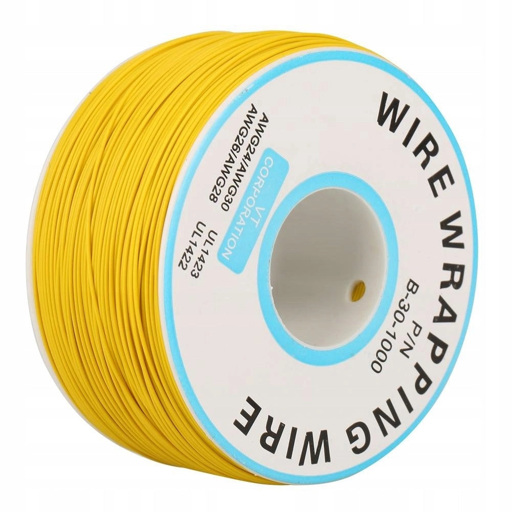 Cavo Kynar AWG 0.25mm Giallo 200m – Alta Qualità e Durata | Ø 0,6 mm, 300V, -60°C a 200°C