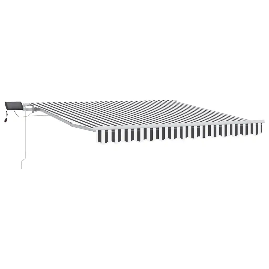 Tenda da Sole Retrattile Manuale con LED Antracite e Bianco