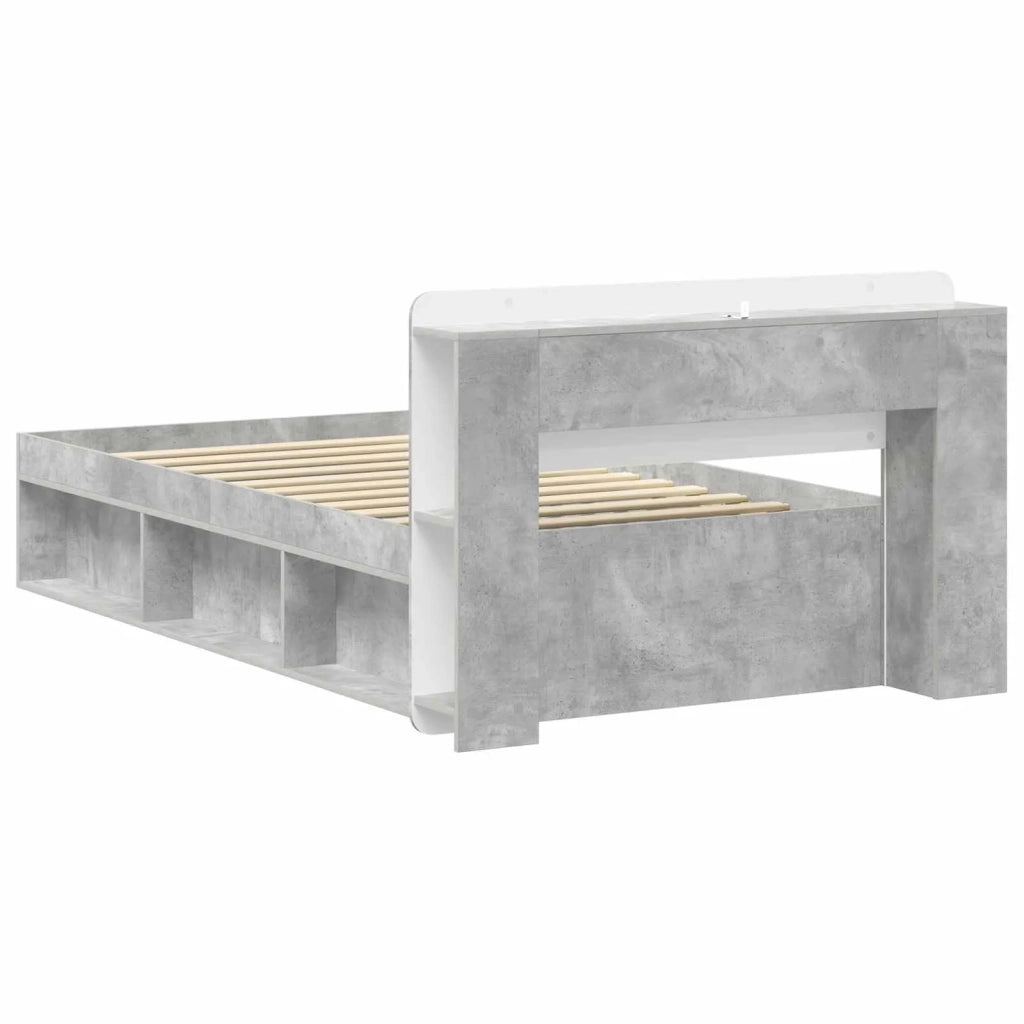Telaio del letto con storage Grigio Cemento 90 x 200 cm 3433345