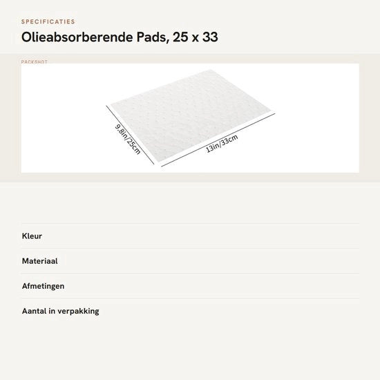 Pannelli assorbenti per oli - 25 x 33 cm - Cotone assorbente - Asciugamani di alta qualità - Alta resistenza al graffio - Facili da utilizzare - Asciugamani assorbenti