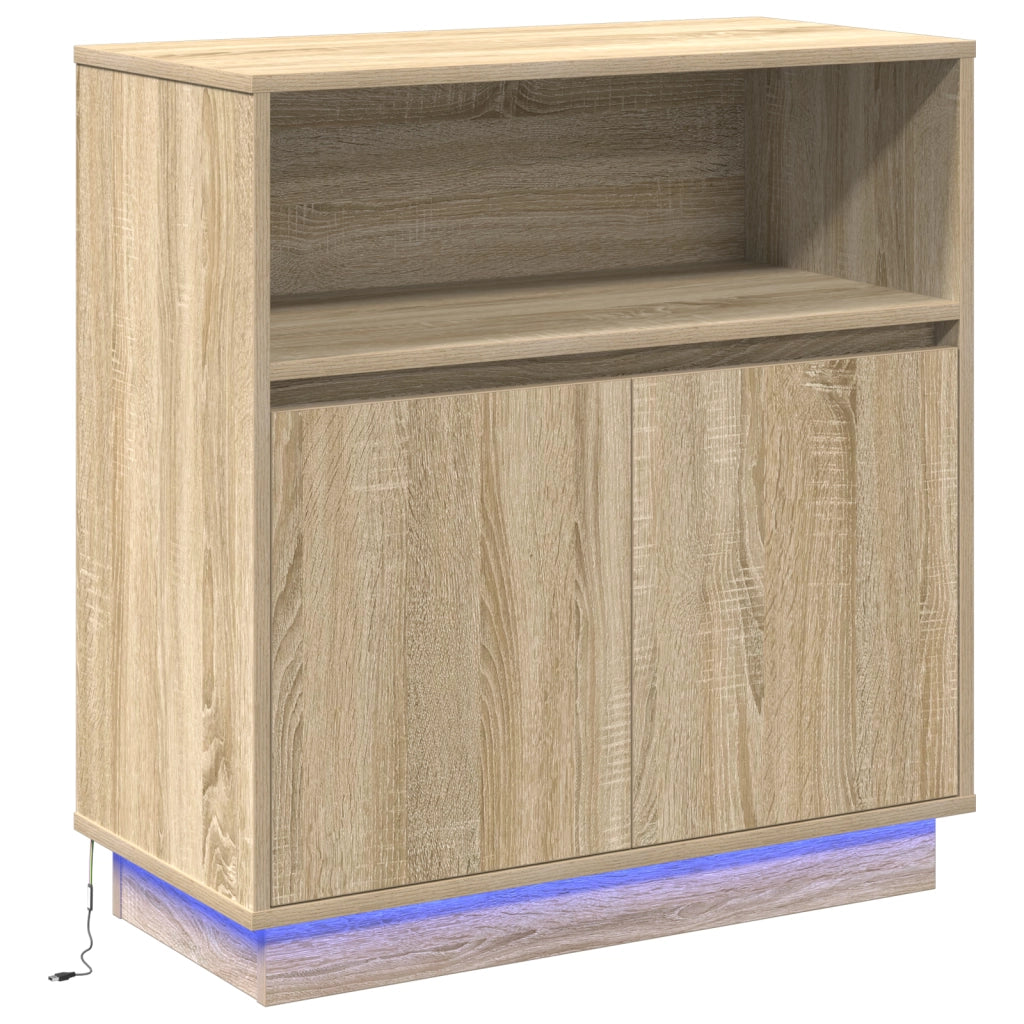 Mobile TV con LED Rovere Sonoma 71x34,5x75 cm Legno ingegnerizzato