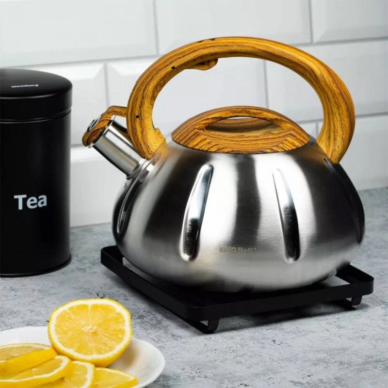 Bollitore con fischietto in acciaio inossidabile Kinghoff KH-3291 da 3,0 l
