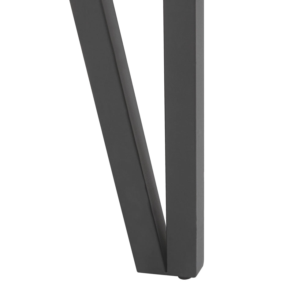 Tavolo da pranzo in MDF effetto cemento con gambe a forcella in metallo Nero 150 x 90 cm stile industriale rettangolare