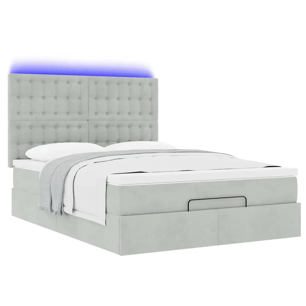 Struttura Letto Pouf con Materassi 140x200 cm in Velluto 3314468