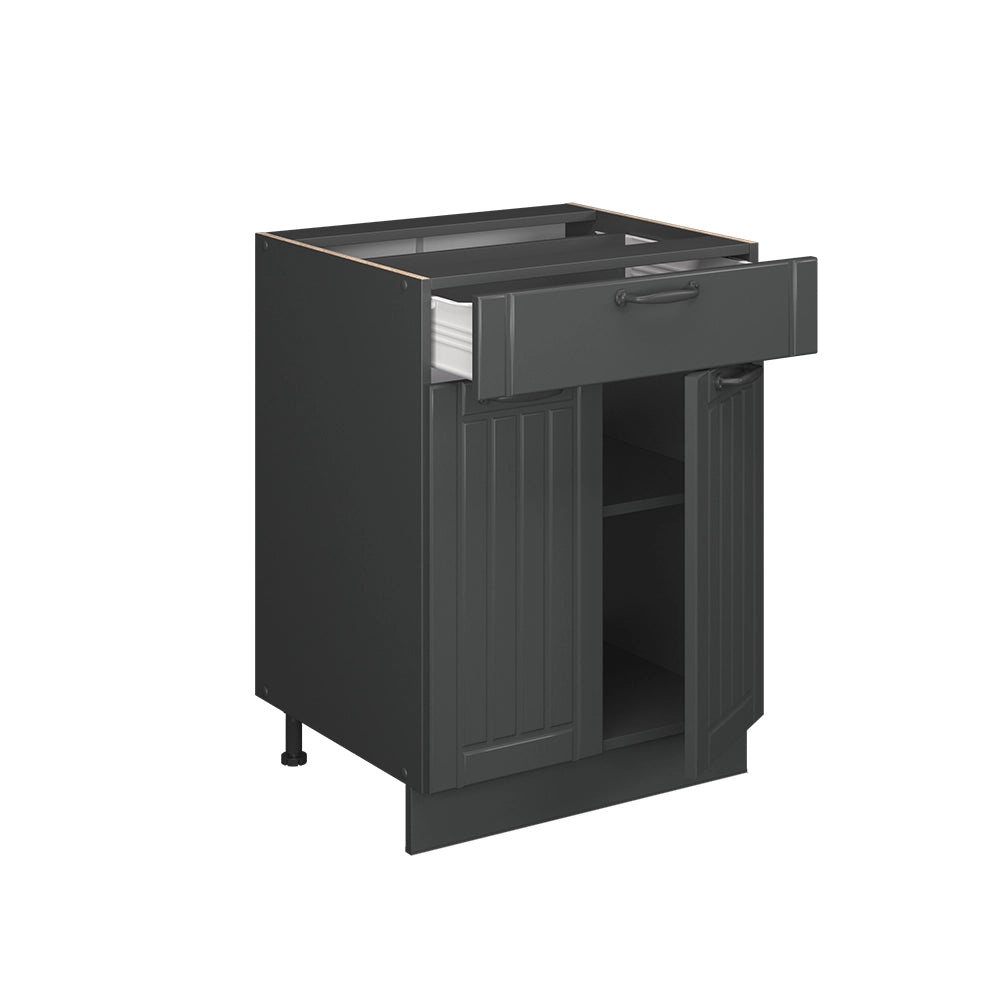 Vicco Mobiletto base per cucina Grigio scuro 60 cm con cassetto, PL Antracite