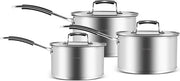 Indotto a 6 pezzi in acciaio inossidabile - Antracite - Eccellente distribuzione del calore - Lavastoviglie - Fondamentale per le colazioni in cucina