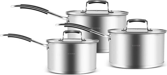 Indotto a 6 pezzi in acciaio inossidabile - Antracite - Eccellente distribuzione del calore - Lavastoviglie - Fondamentale per le colazioni in cucina