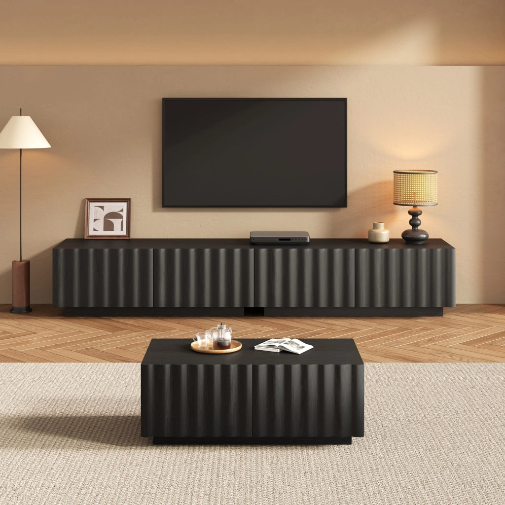 Mobile TV con Tavolino da Salotto ¨C MINIMAL ¨C Legno, Moderno, Set Soggiorno