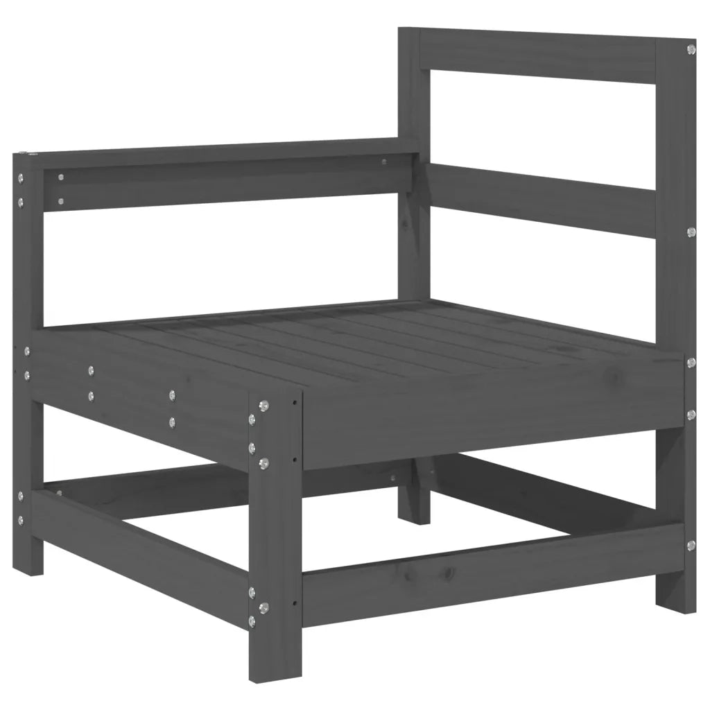 Salotto da Giardino-Set Salotto da Giardino 4 pz Grigio in Legno Massello di Pino