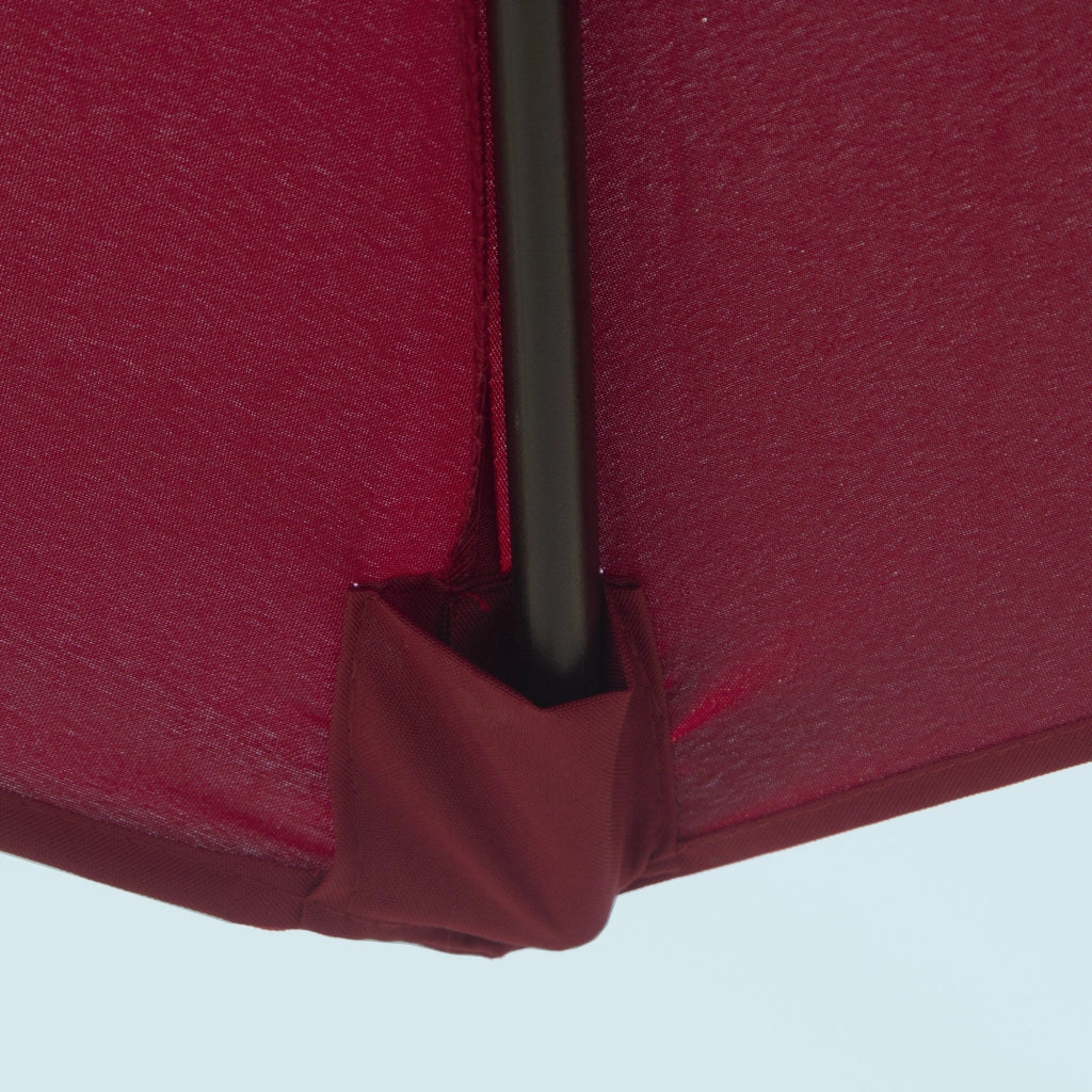 Parasole articolato da giardino Parasole Parasol Market con manovella a mano Alu 180/㎡ Polyester Red ?2;6 x 2;35 m