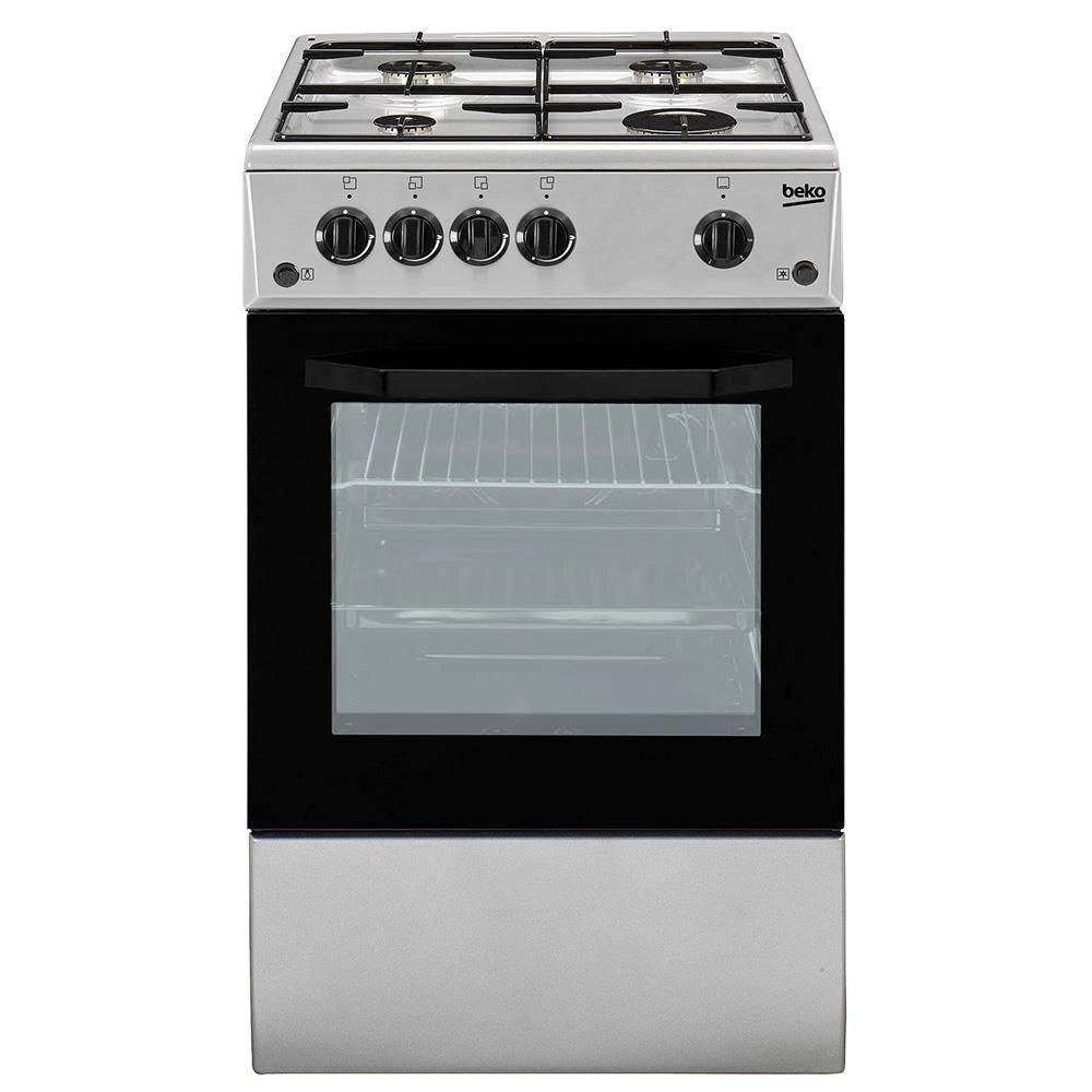 Beko CSS42014FS cucina Elettrico Gas Nero, Argento A