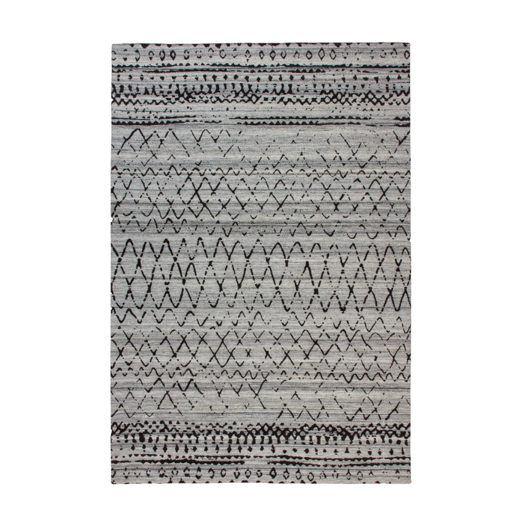 Tappeto Jacquard Phoenix 103 in Lana e Cotone Grigio