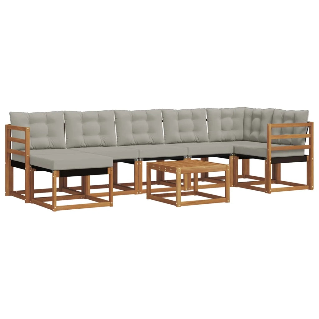 Set di divani da esterno 8 pcs Grigio Naturale e Chiaro 3368894