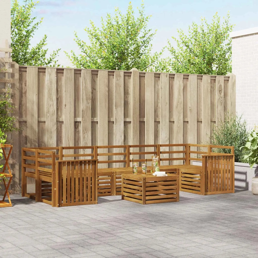 Set divani 8 pcs Naturale Legno di Acacia Massello 3374524