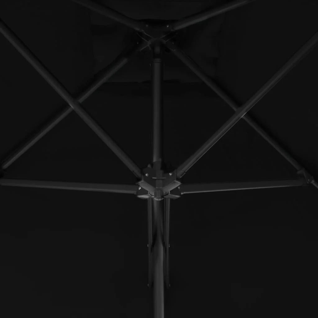 Ombrellone da esterno con palo in acciaio 300 x 230 cm nero 02_0008206