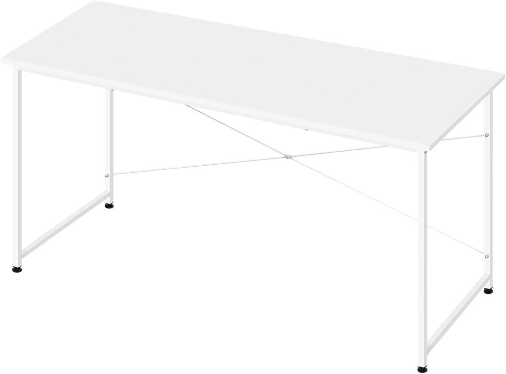 Scrivania per Computer, 140x60 cm, Tavolo da Lavoro con Struttura in Metallo, per Ufficio Casa Studio Camera da Letto, in Materiale a Base di Legno, Rovere Chiaro